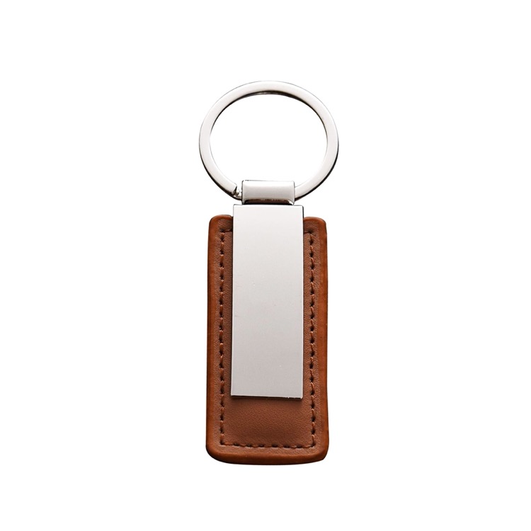 Metal Keychain With PU Leather 6
