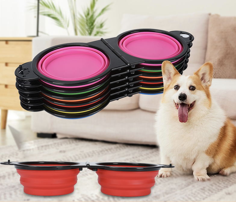 Collapsible Dog Dual Bowls 7