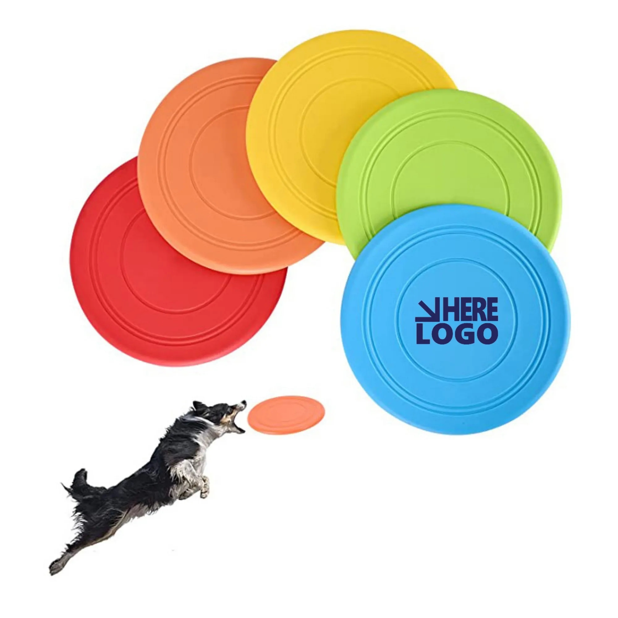 MOQ 50 PCS 7" Colorful Soft Rubber Pet Dog Flying Disc Disk 2