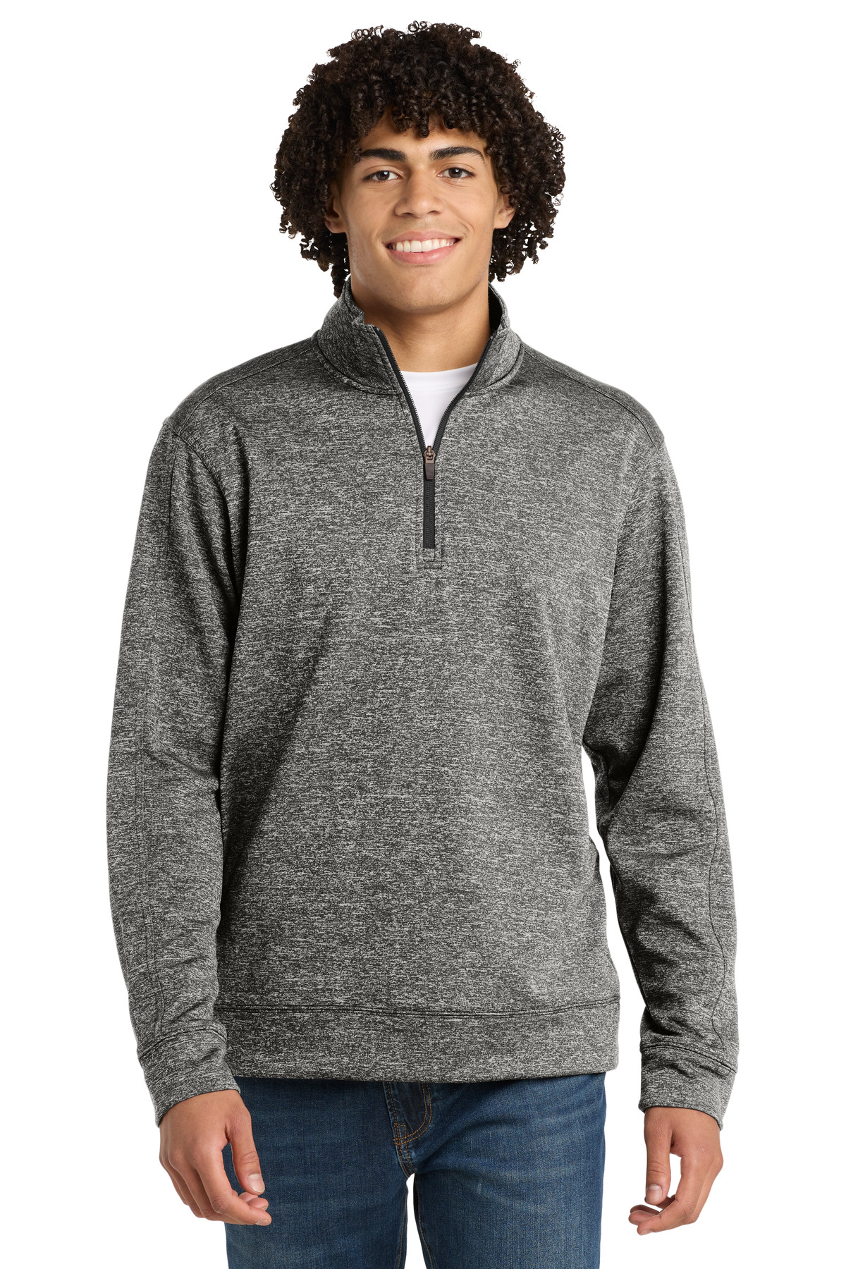 Sport-Tek PosiCharge Electric Heather Fleece 1/4-Zip Pullover. ST226, custom hoodie or sweatshirt with logo imprint 3