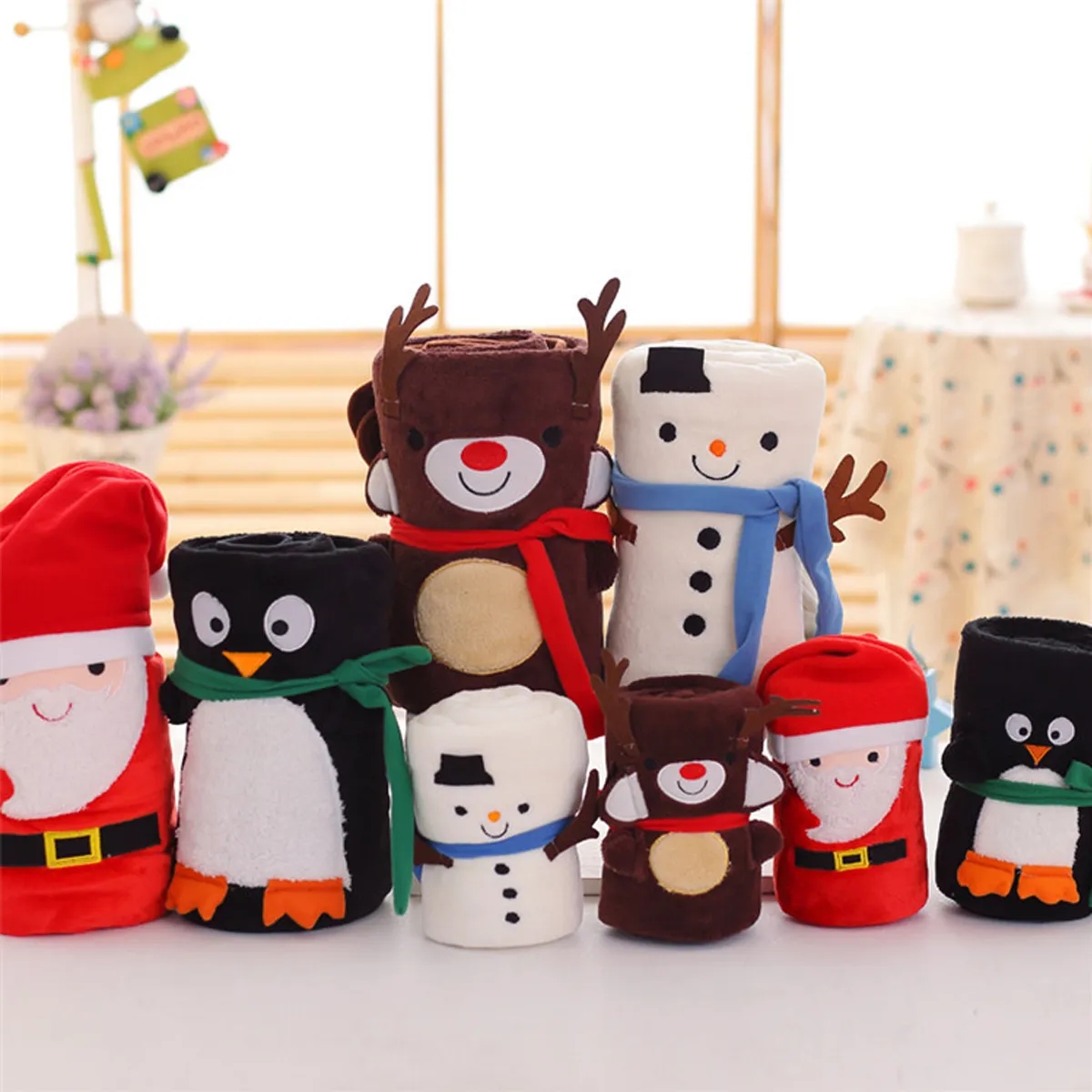 Double Sided Fleece Holiday Throw With Character Wrap 3