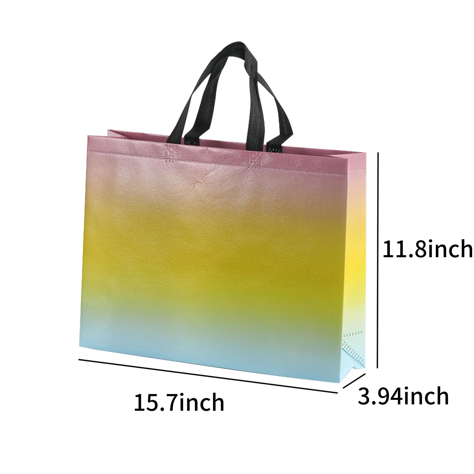 Tri Gradient Color Non-Woven Tote Shopping Bag 3