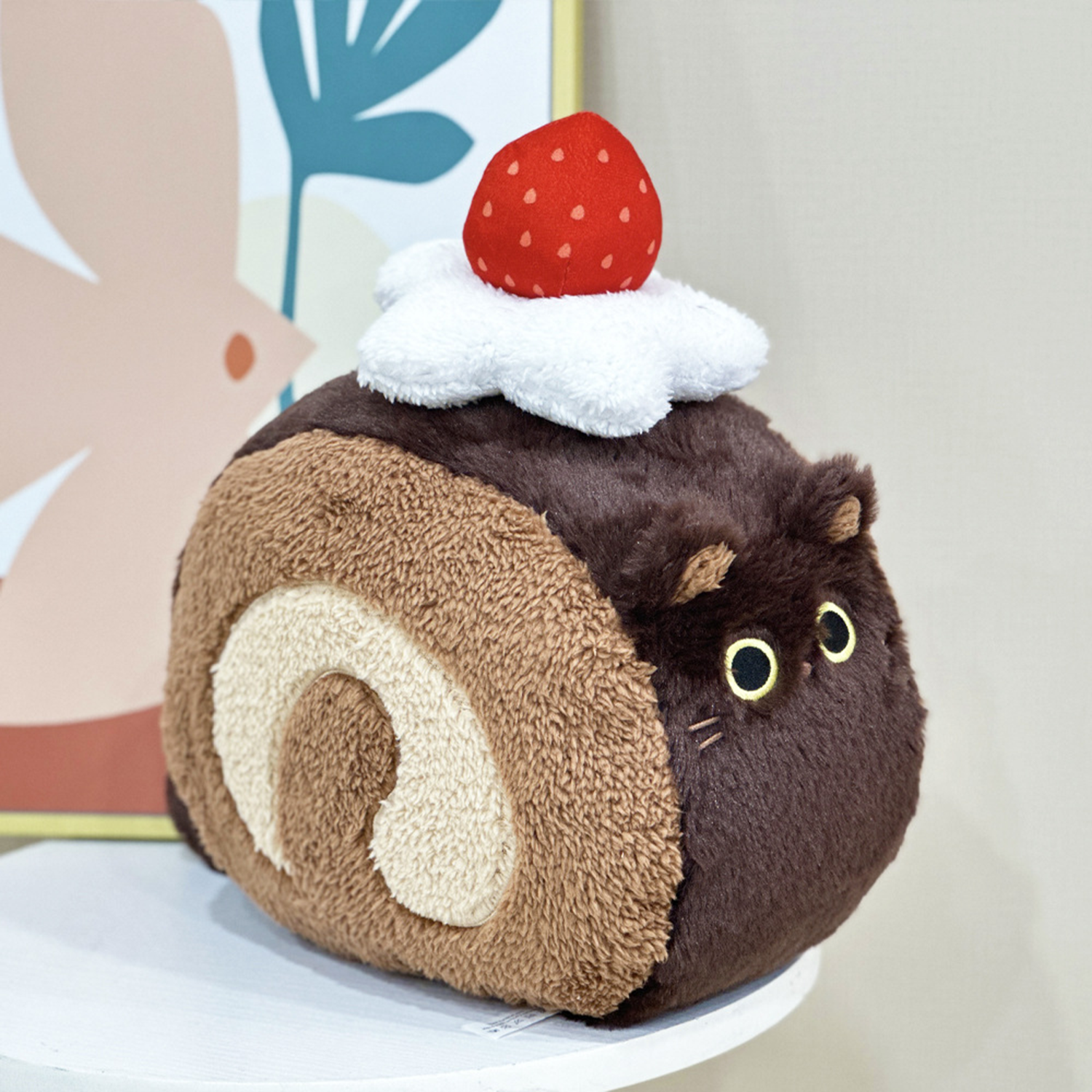 Kawaii Strawberry Swiss roll Plush Pillow Stuffed Toy 5