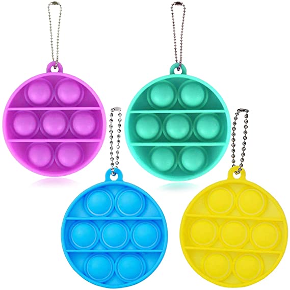 Shape Round Pure Color Push Pop Key Chain/Hook up 9