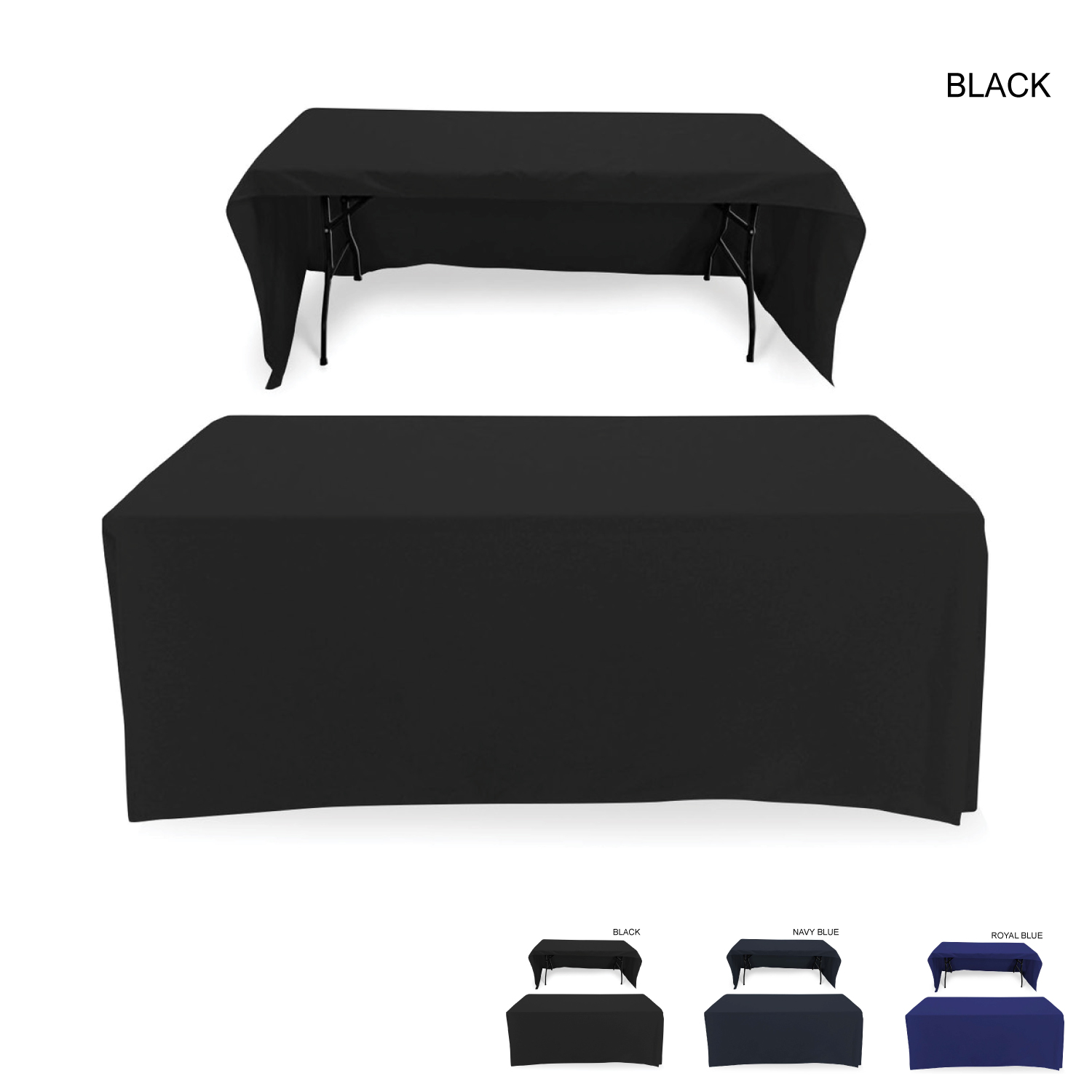 Polycotton Twill Table Throw for 6ft Table, Drape Style, 3 sided, Open Back, Blank Only 5