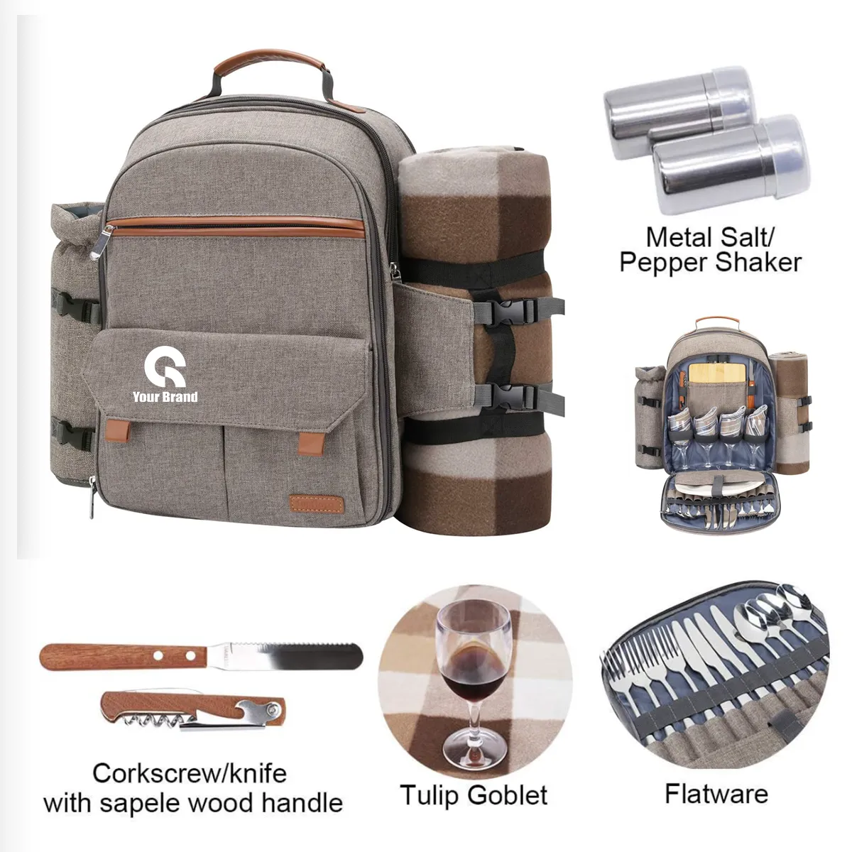 Leakproof Insulated Cooler Picnic Backpack All-Over Printing 3