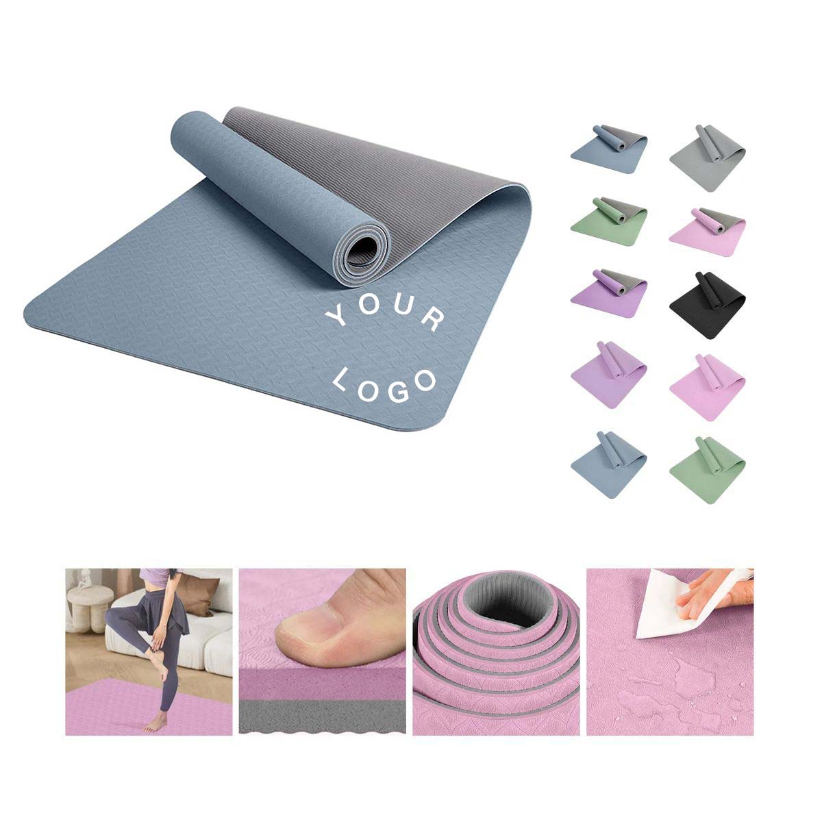 Thick TPE Yoga Mat for Support and Stability 4