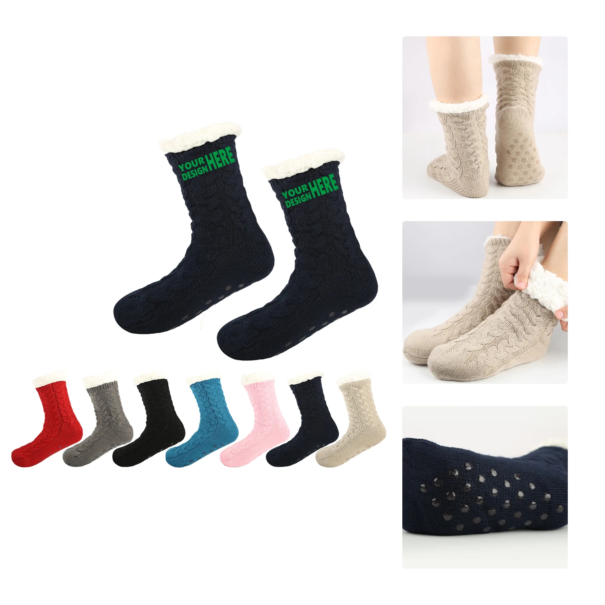 MOQ50 Anti Slip Plush Sleep Socks 2