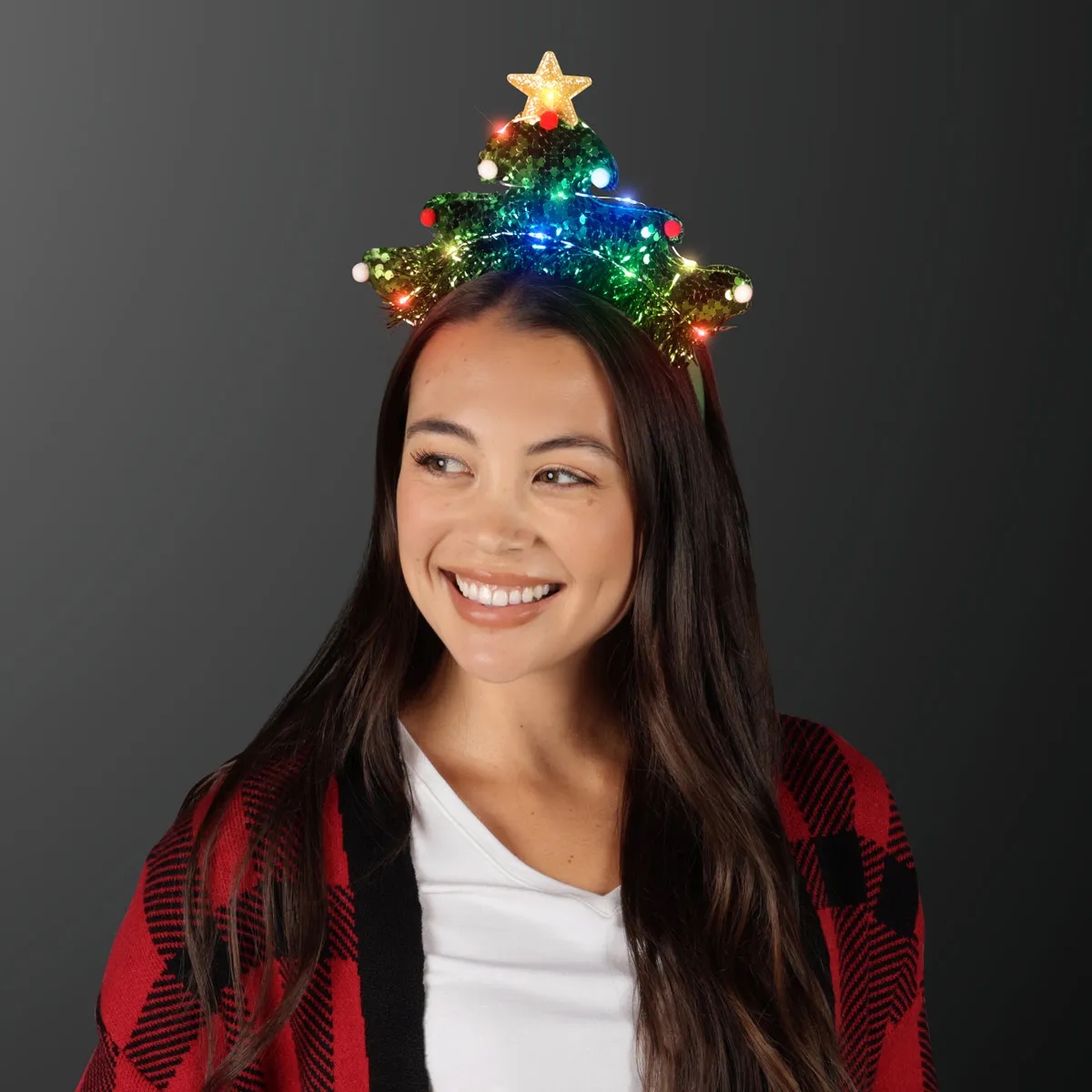 LED Christmas Tree Fun Headband 3