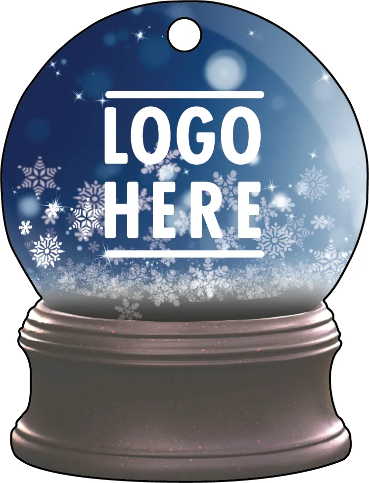 1/4" Recycled Wood Ornaments-Snow Globe with Snowflakes