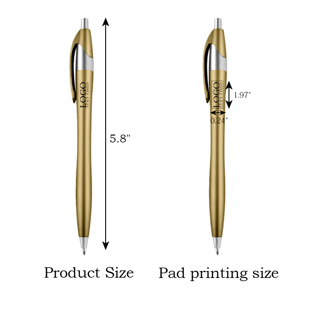 Plastic Ballpoint Click Pen with Metallic Accent 9