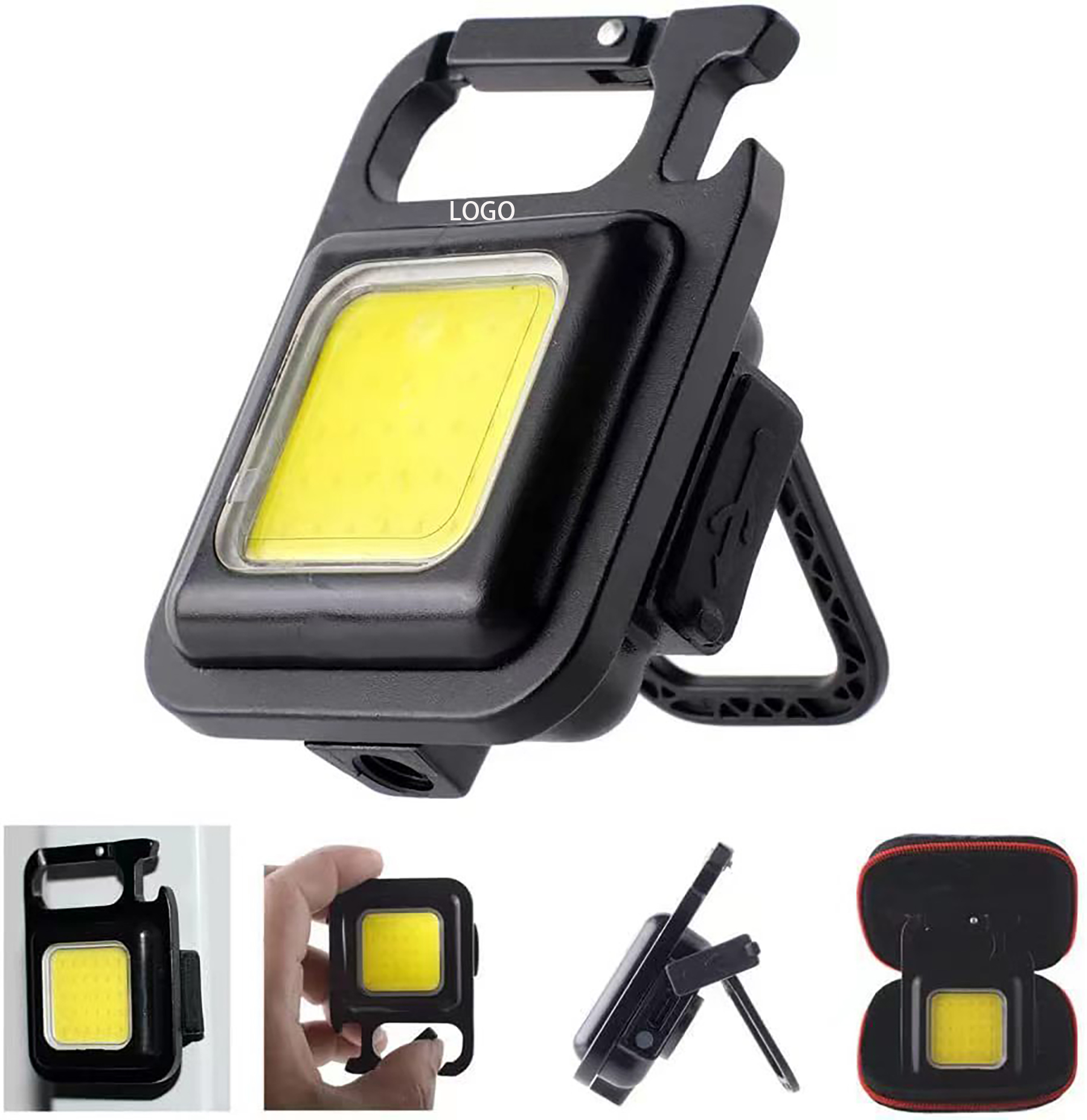 Pocket Led Flashlight with Folding Bracket Bottle Opener and Magnet Base for Running/Finishing 19