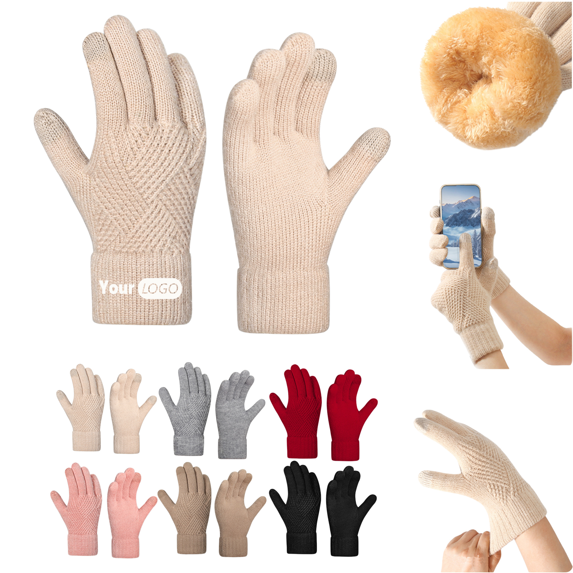 Touchscreen Soft Knit Thermal Gloves 2