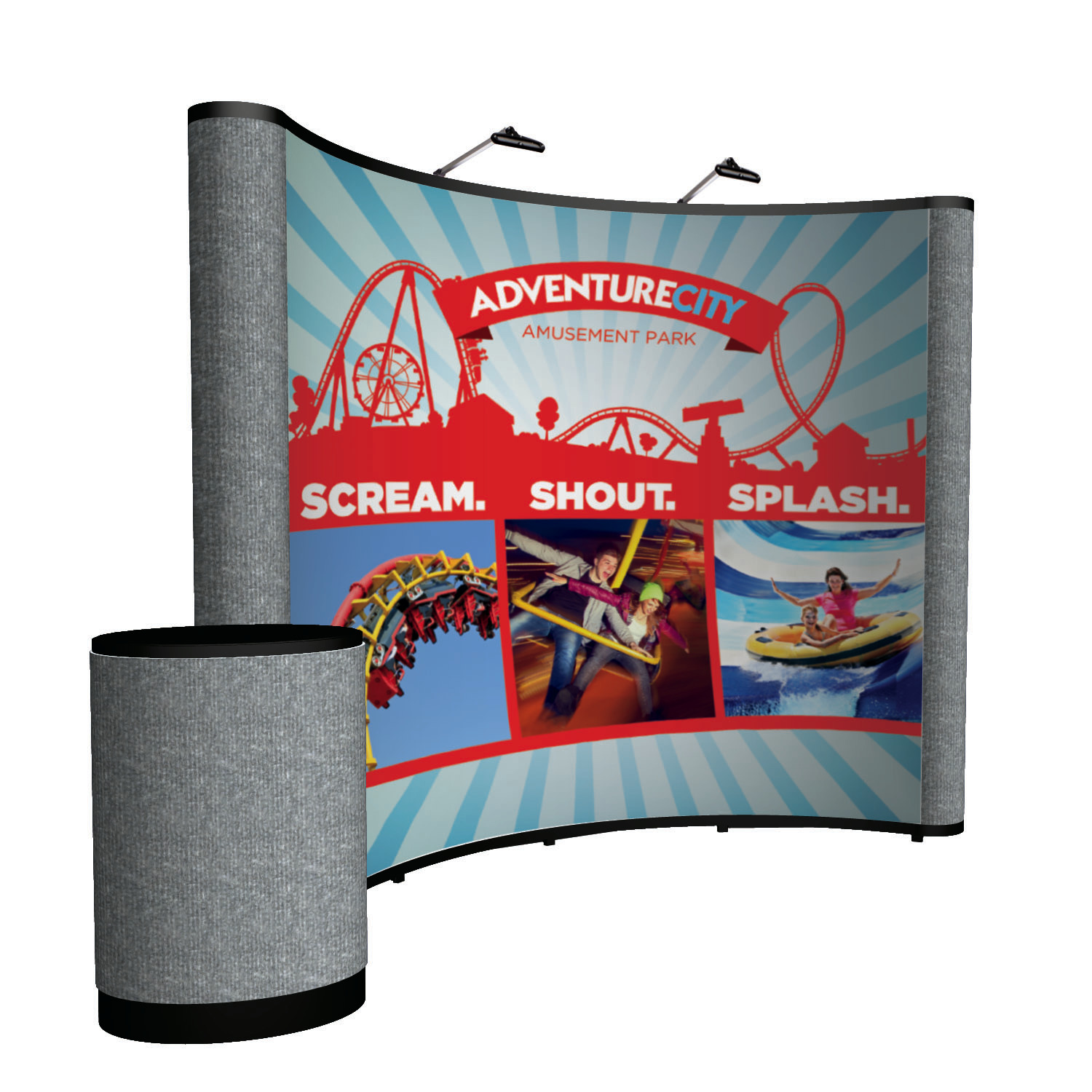 10' Curved Show 'N Rise Floor Display Kit (Mural with Fabric Ends) 6