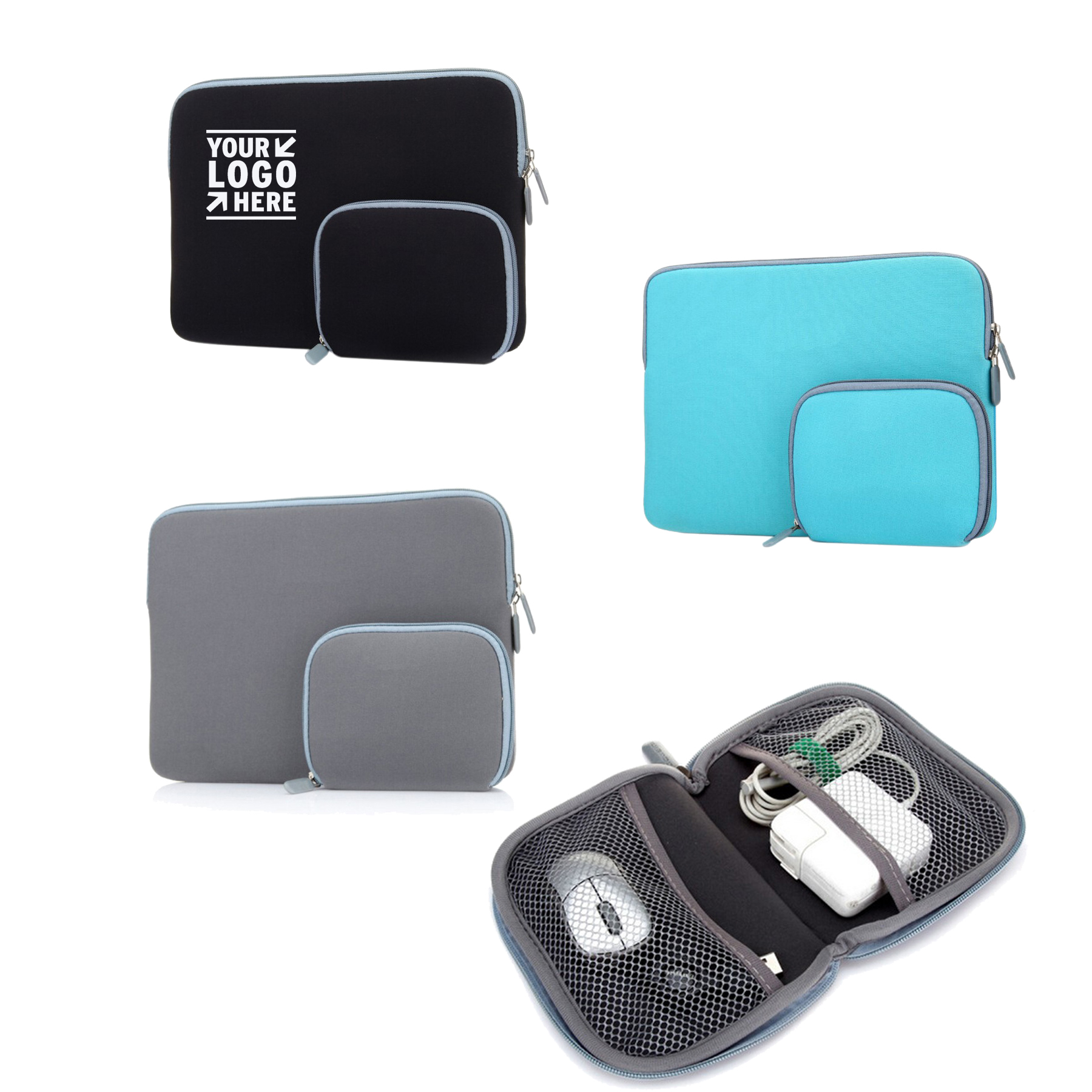13" Water Repellent Neoprene Sleeve Bag Set 2