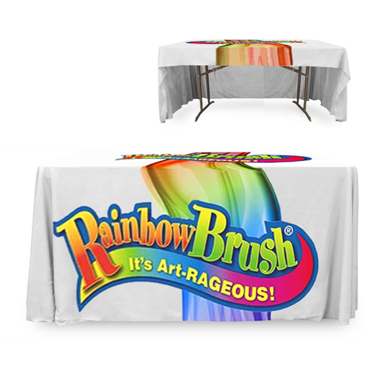 4 ft. x 30 in. 3 Sided PolyKnit Table Cover (Dye Sub Full Cloth) 2