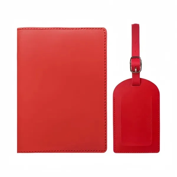 PU Leather Passport Holder and Luggage Tag Set 2