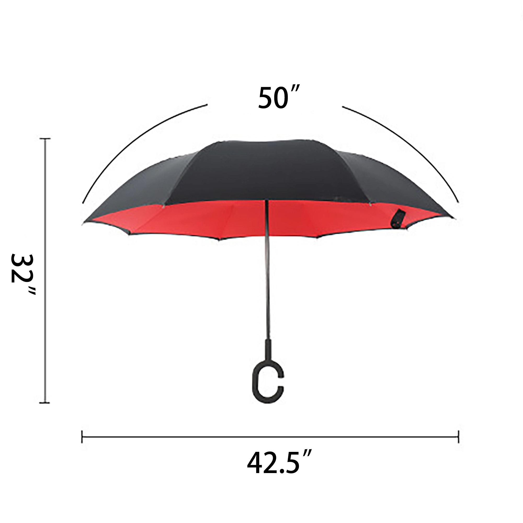 MOQ 50pcs Pure Color Windproof UVInverted Reverse Umbrella 7