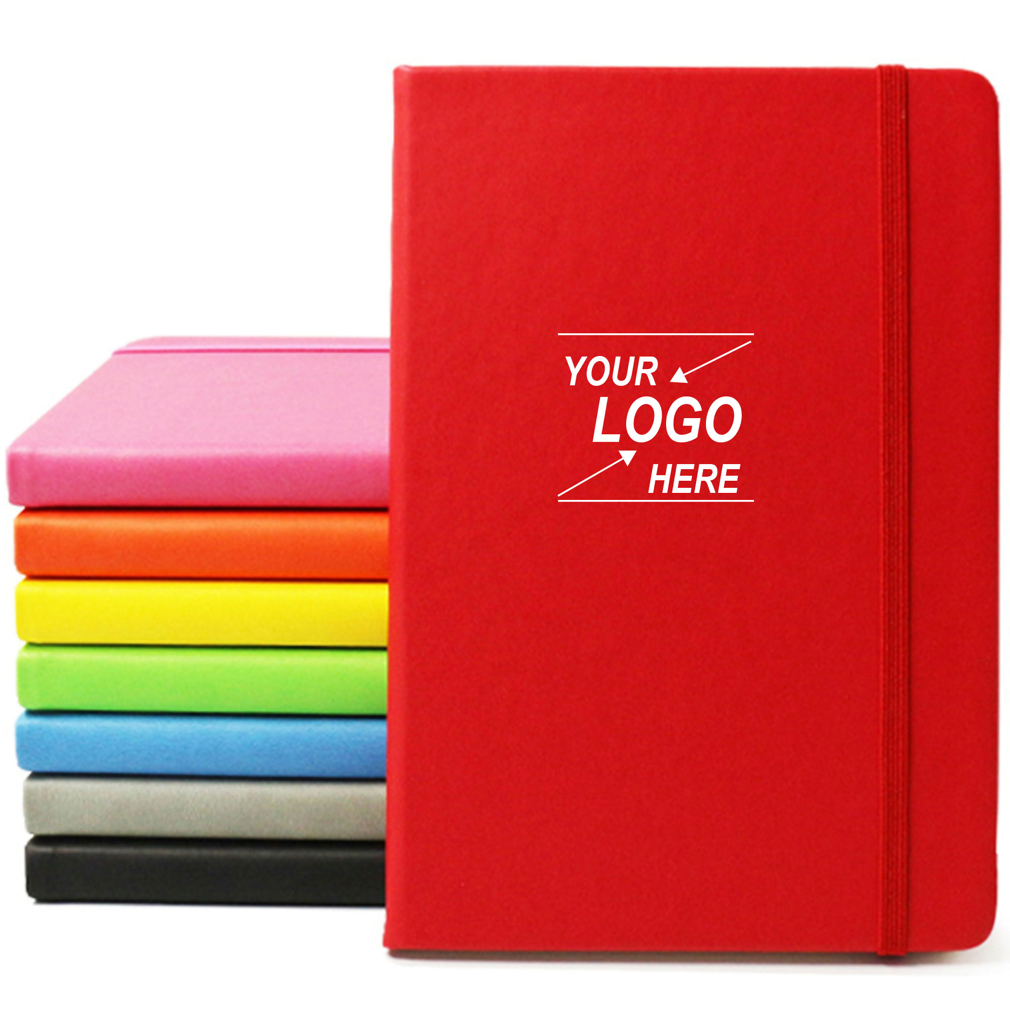 A5 Faux Leather Notebook w/Elastic Closing 2