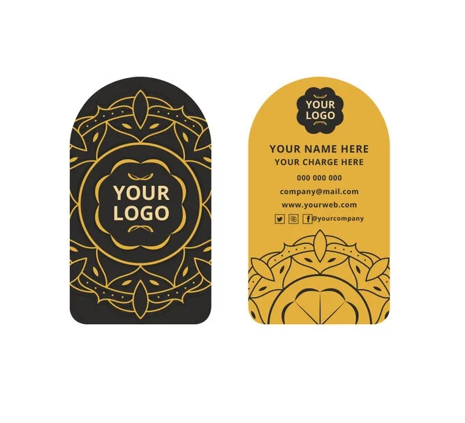 Half Circle Side Business Cards - Vertical 2