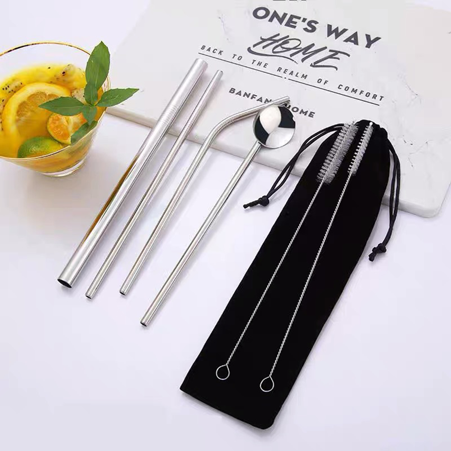 Reusable Stainless Steel Metal Straws with Case 1