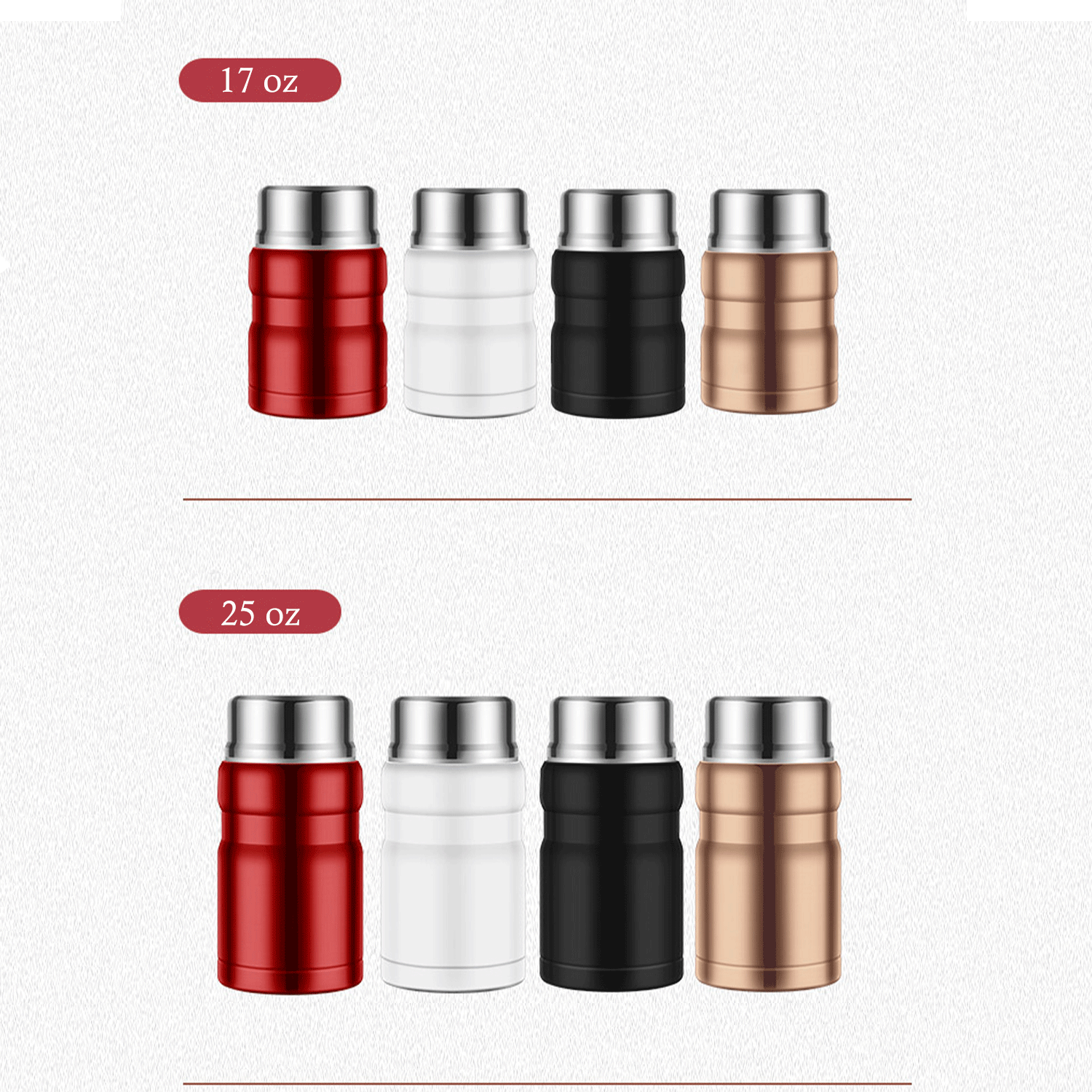 17 25 oz Sturdy Spacious Stainless Steel Insulated Food Jar 12