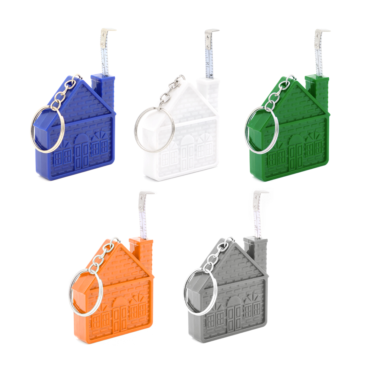 Custom House Shaped Mini Tape Measure Keychain 7