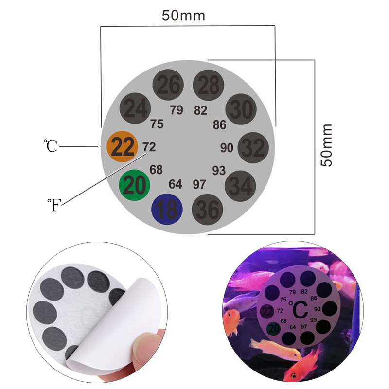 Easy Read Aquarium Thermometer Temp Sticker 2