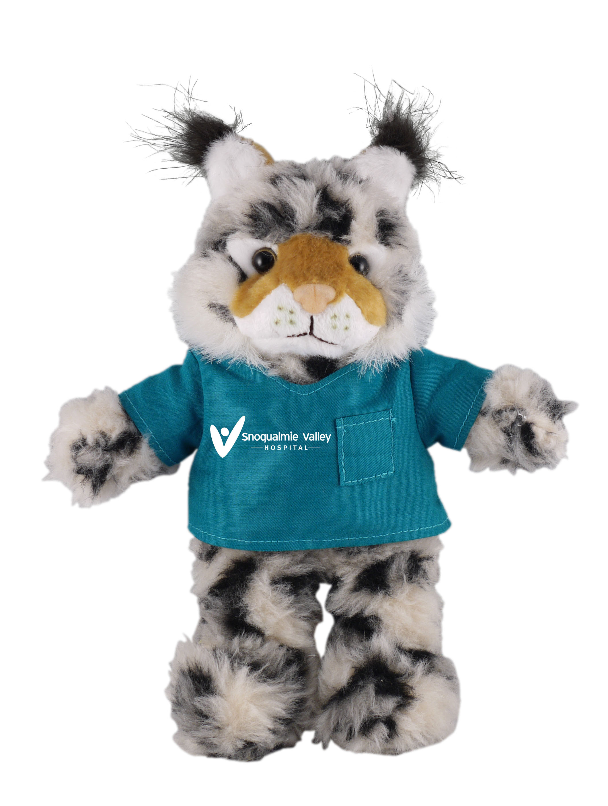 Soft Plush Stuffed Wild Cat (Lynx) in scrub shirt 2