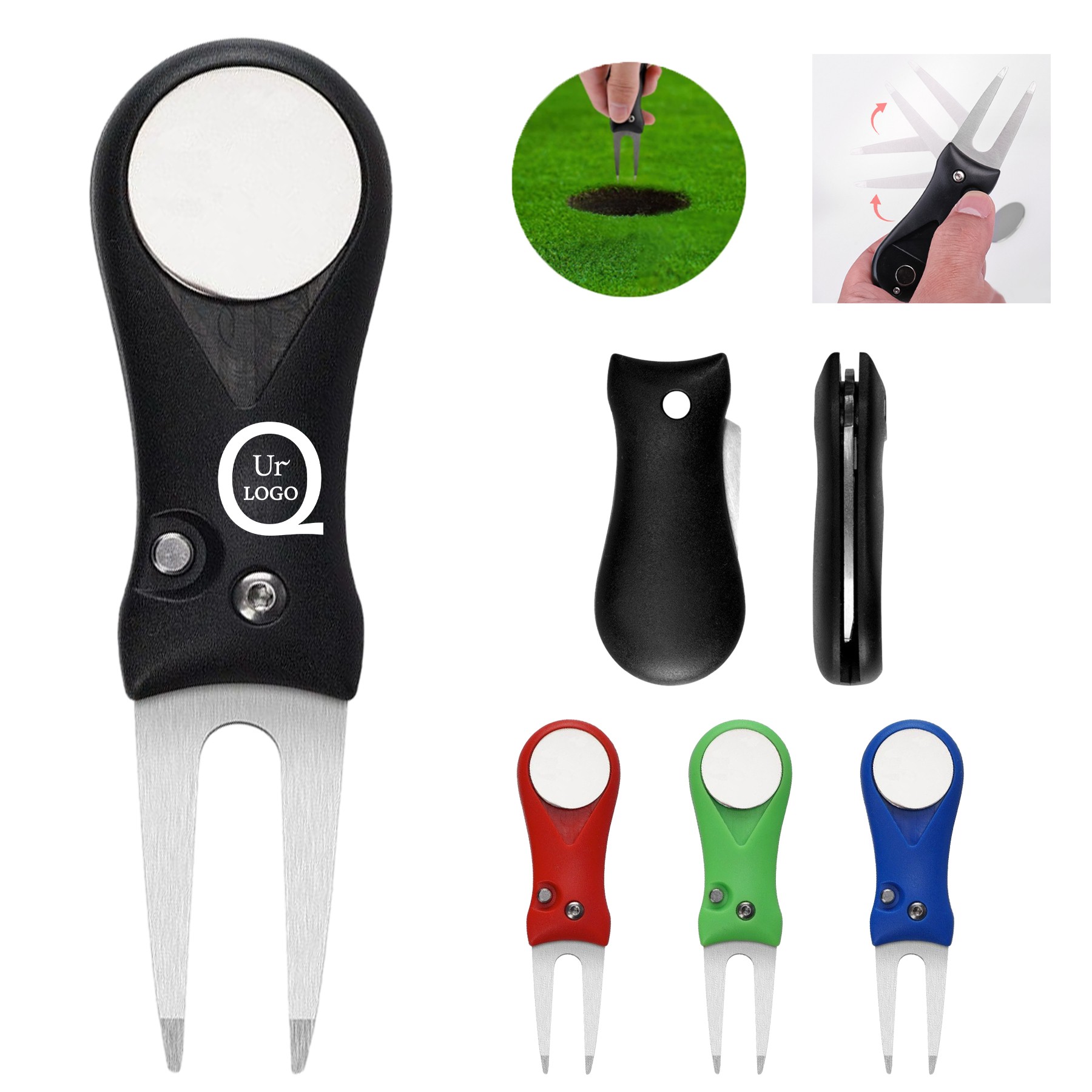 Golf Divot Repair Switchblade Tool
