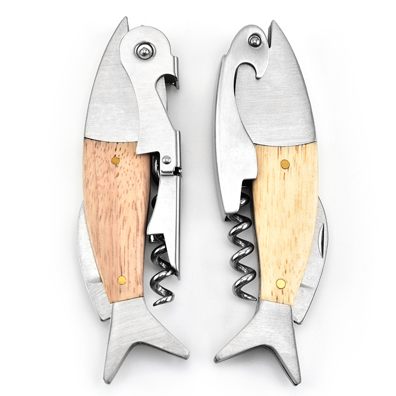 Fish Shaped Corkscrew Bottle Opener and Knife 2