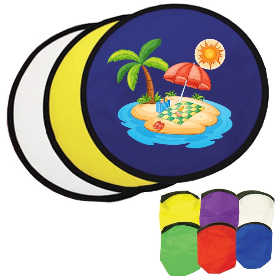 Full Color Collapsible Flying Disc with Pouch 1