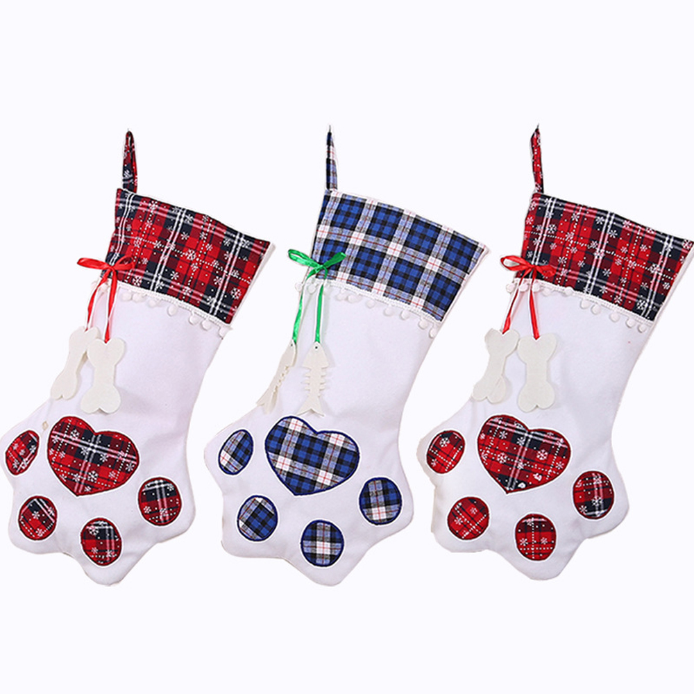 Christmas Sock Dog's Paw Gift Bag