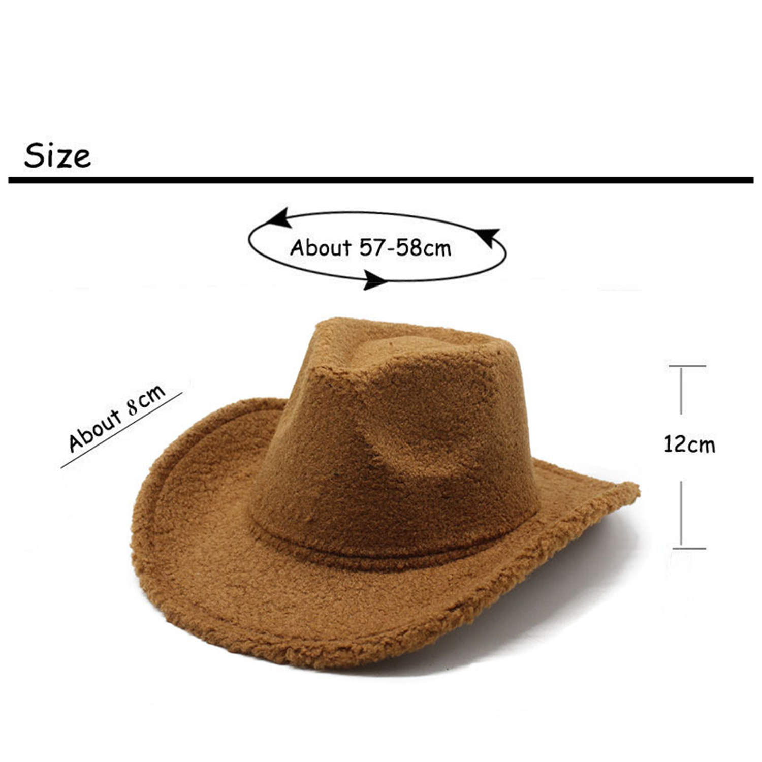 Classic Outdoor Lambhair Western Cowboy Cowgirl Hats 2