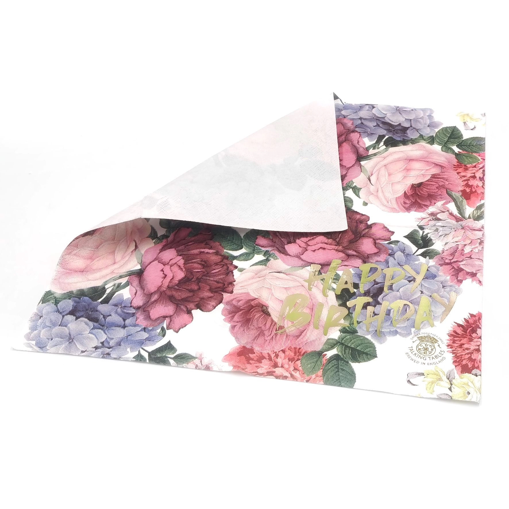 Custom Gold Foil Disposable Floral Paper Napkins 4