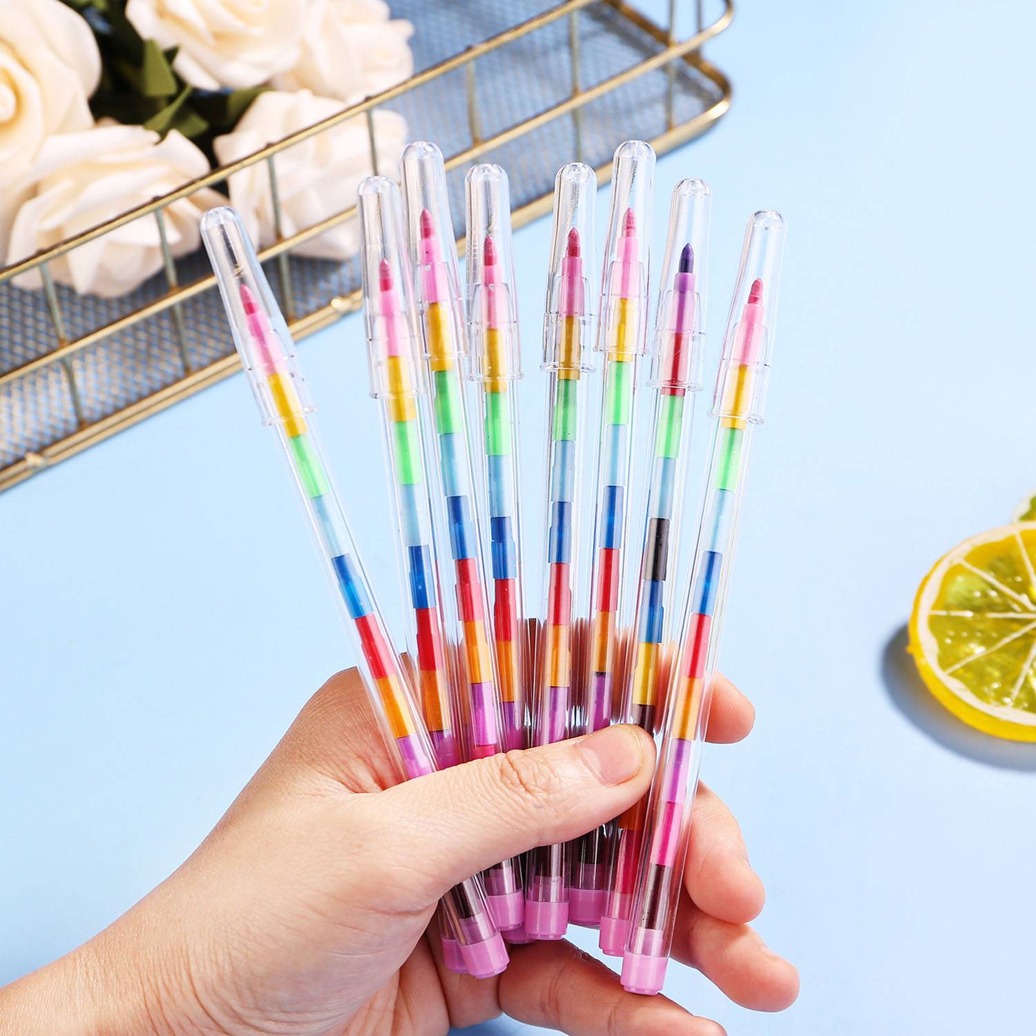 11-Color Stackable Crayons Set for Kids Creative Play 3