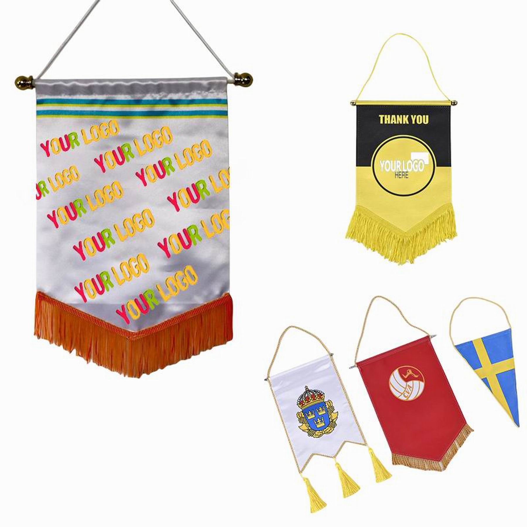 Satin Banner Flag With Fringe 2