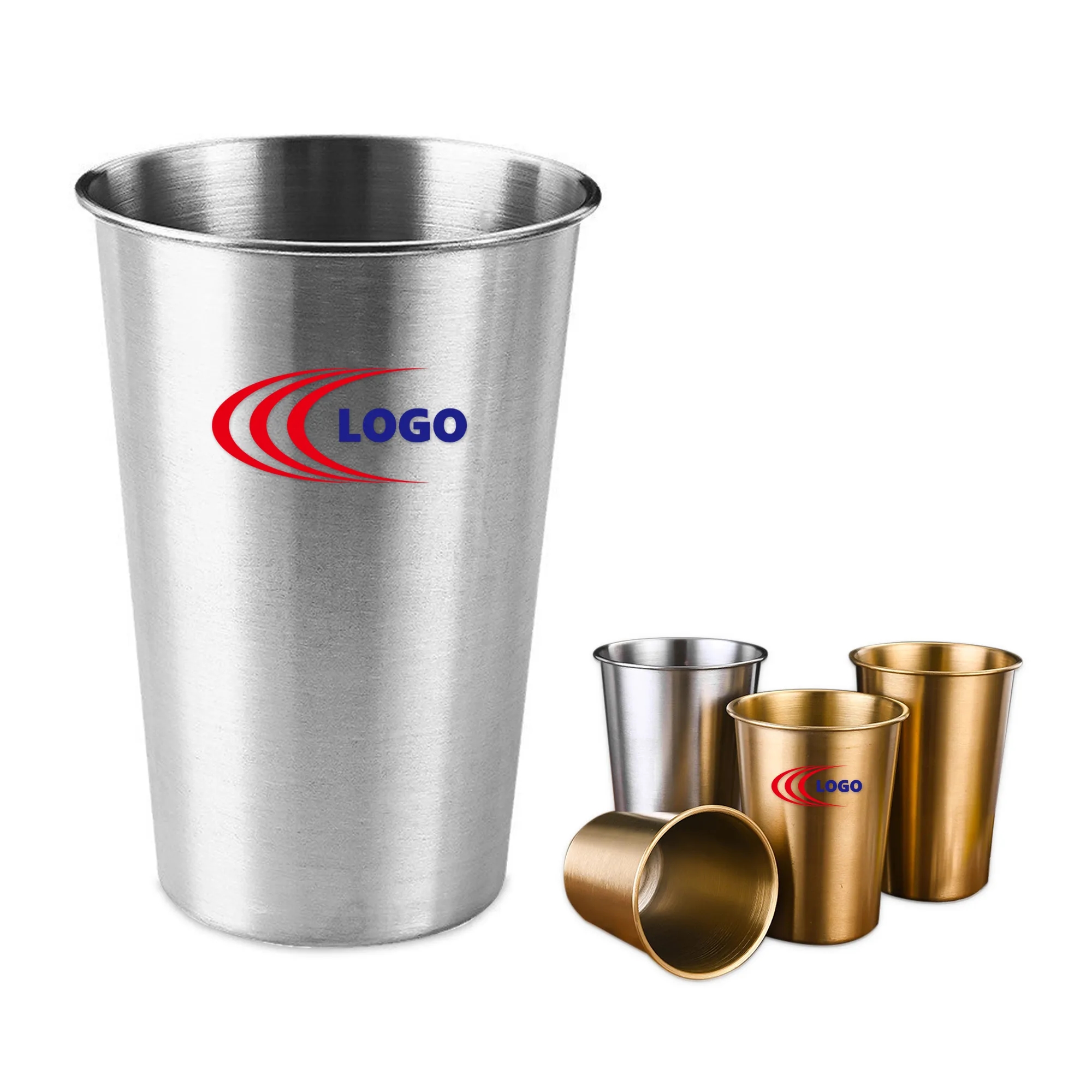 MOQ 50pcs 16oz Thickened Stainless Steel Camping Beer Cup 2