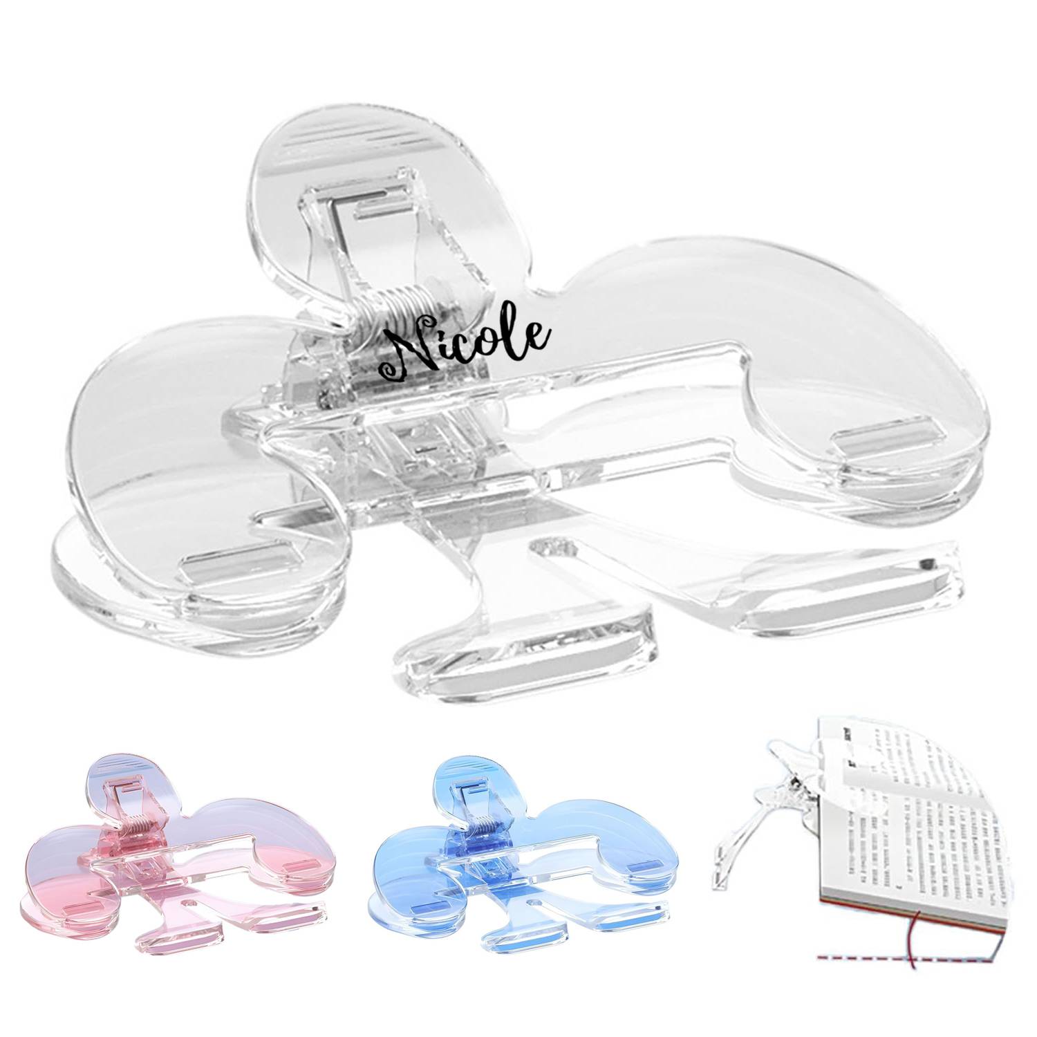 Portable Transparent Plastic Book Clip Reading Stand 2