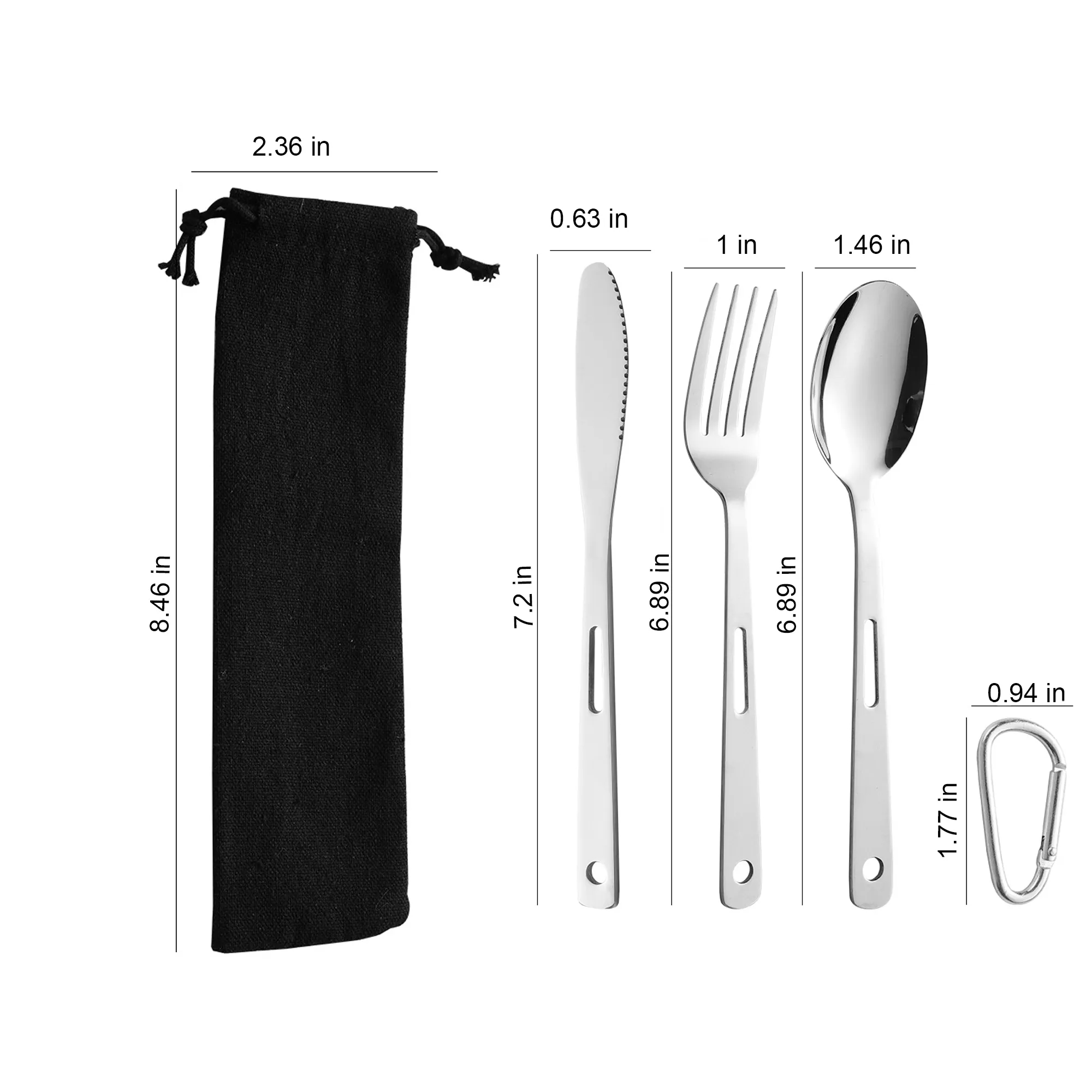 3Pcs Stainless Steel Travel Cutlery Set 2