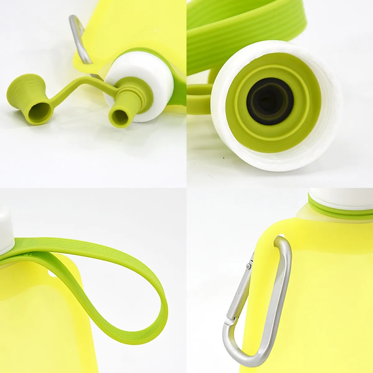 17oz Collapsible Silicone Water Bottle With Carabiner 3