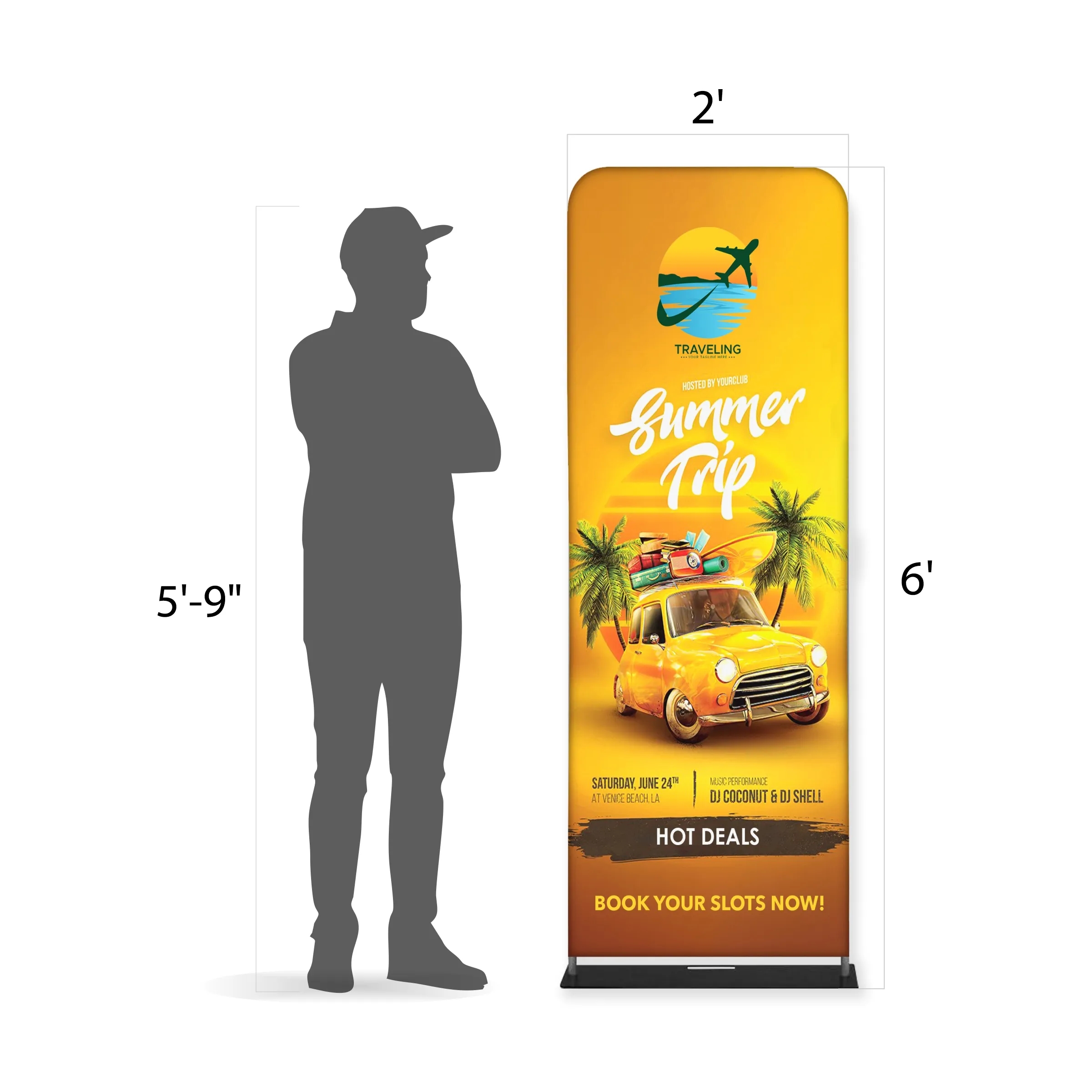 Tube Banner, Double Sided Digitally Printed - 6'x2' 7