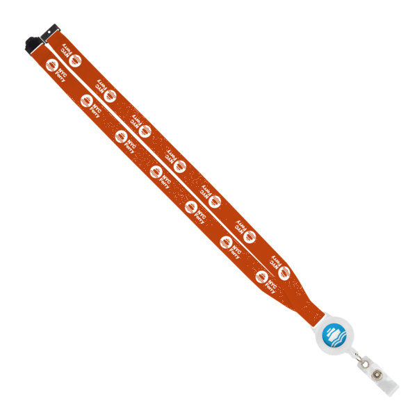 IMPORT 3/4" Polyester Lanyard with Retractable Badge Reel and IPH7 back of neck convenience release. 120