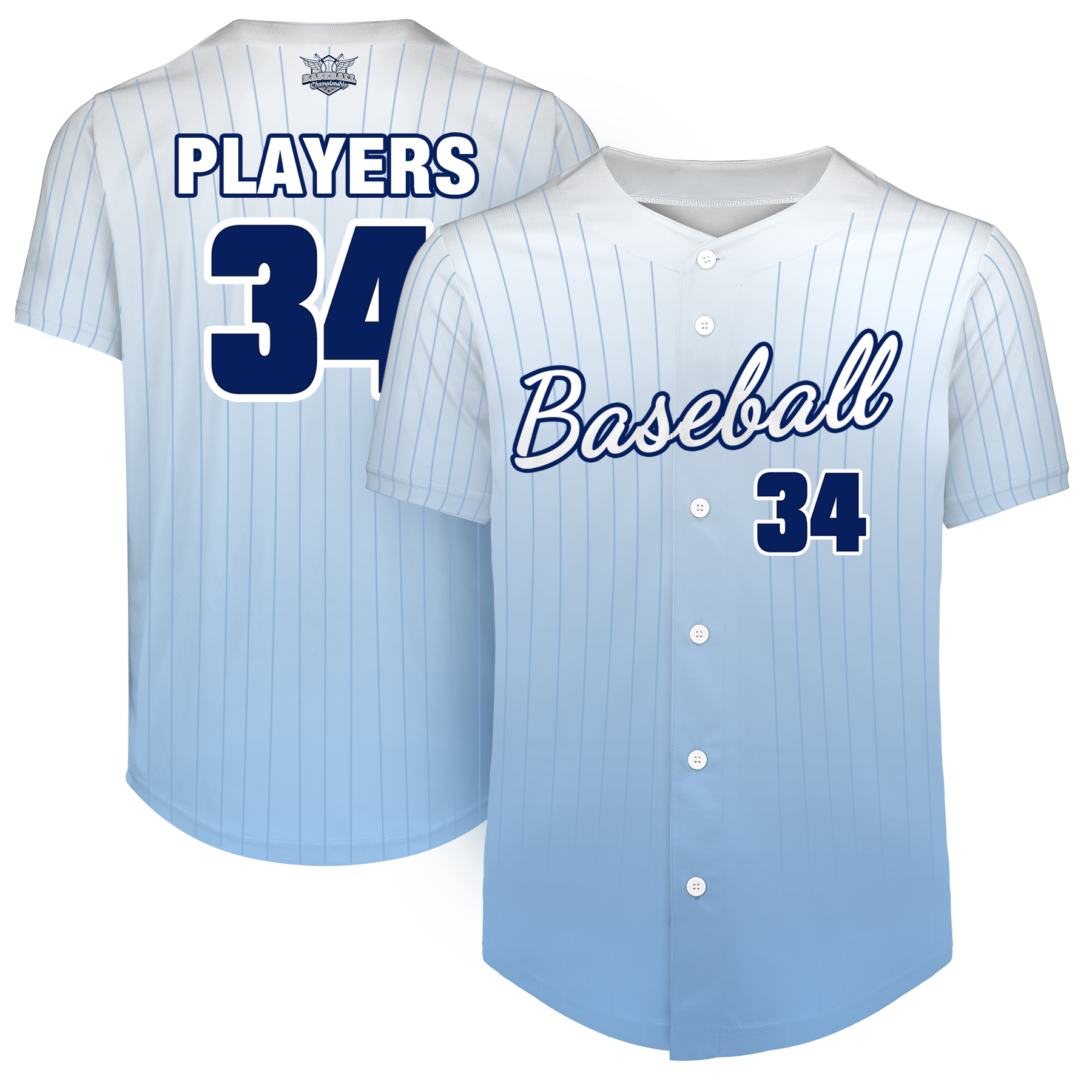 Custom Full-Button Baseball Jersey (Full Color Dye Sublimated) 16