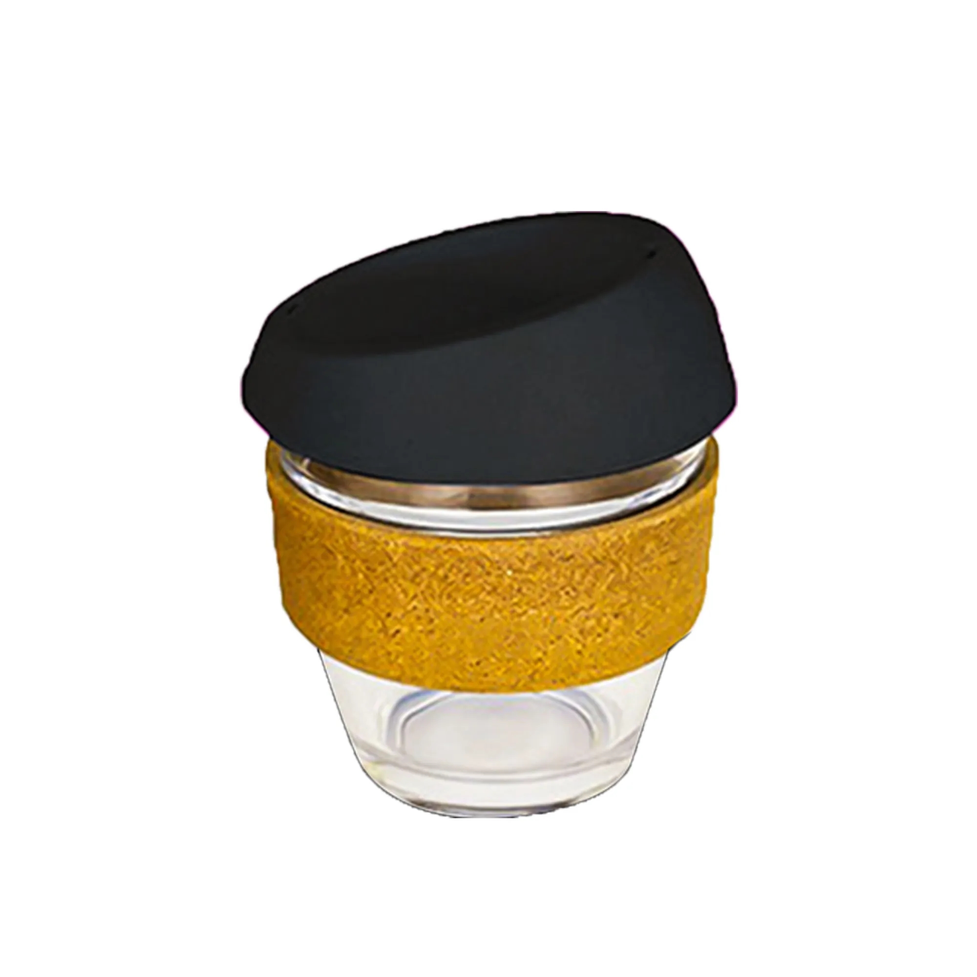 Cork Silicone Insulated Glass Coffee Cup 8oz/12OZ 6