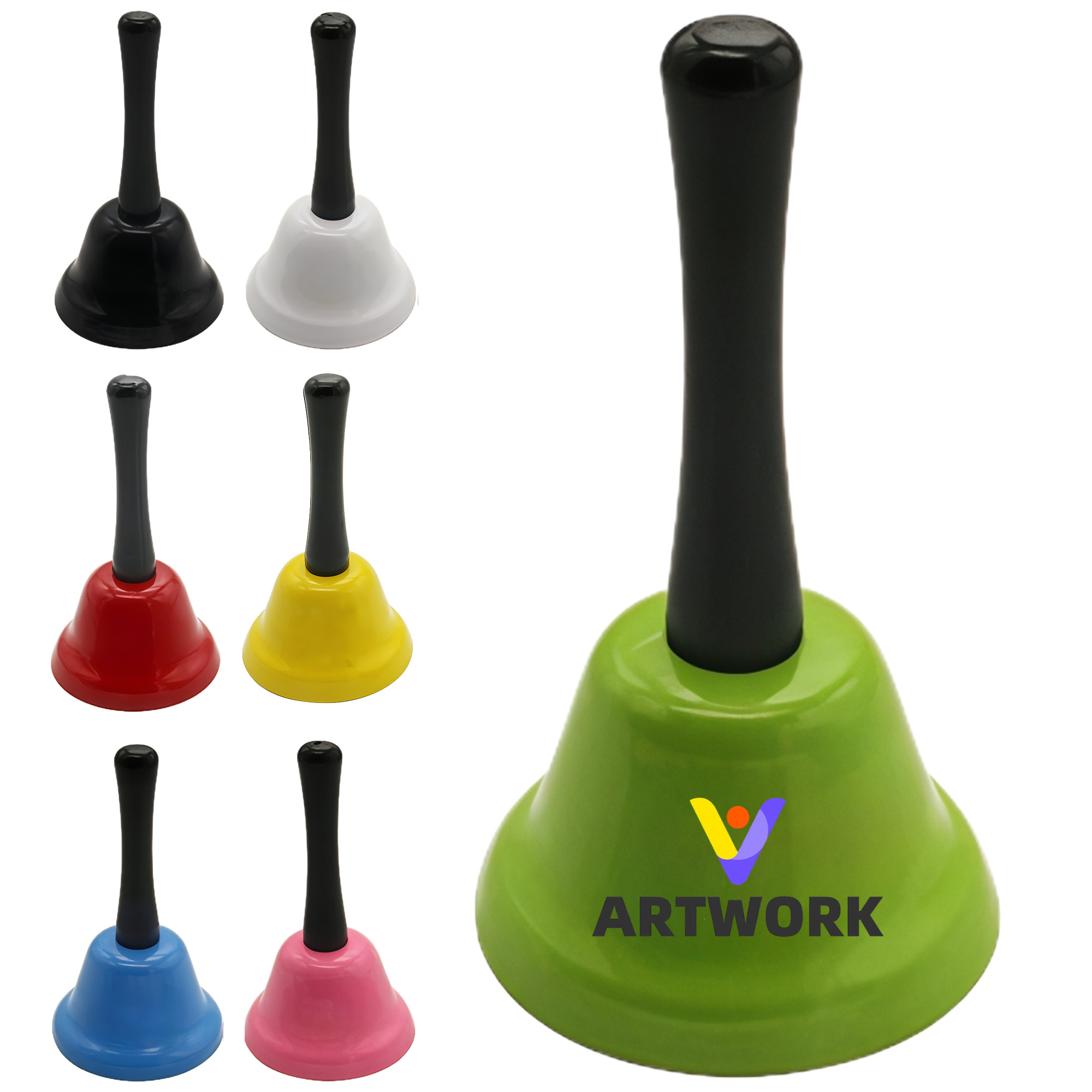 Colorful School Dinner Metal Hand Bell 4
