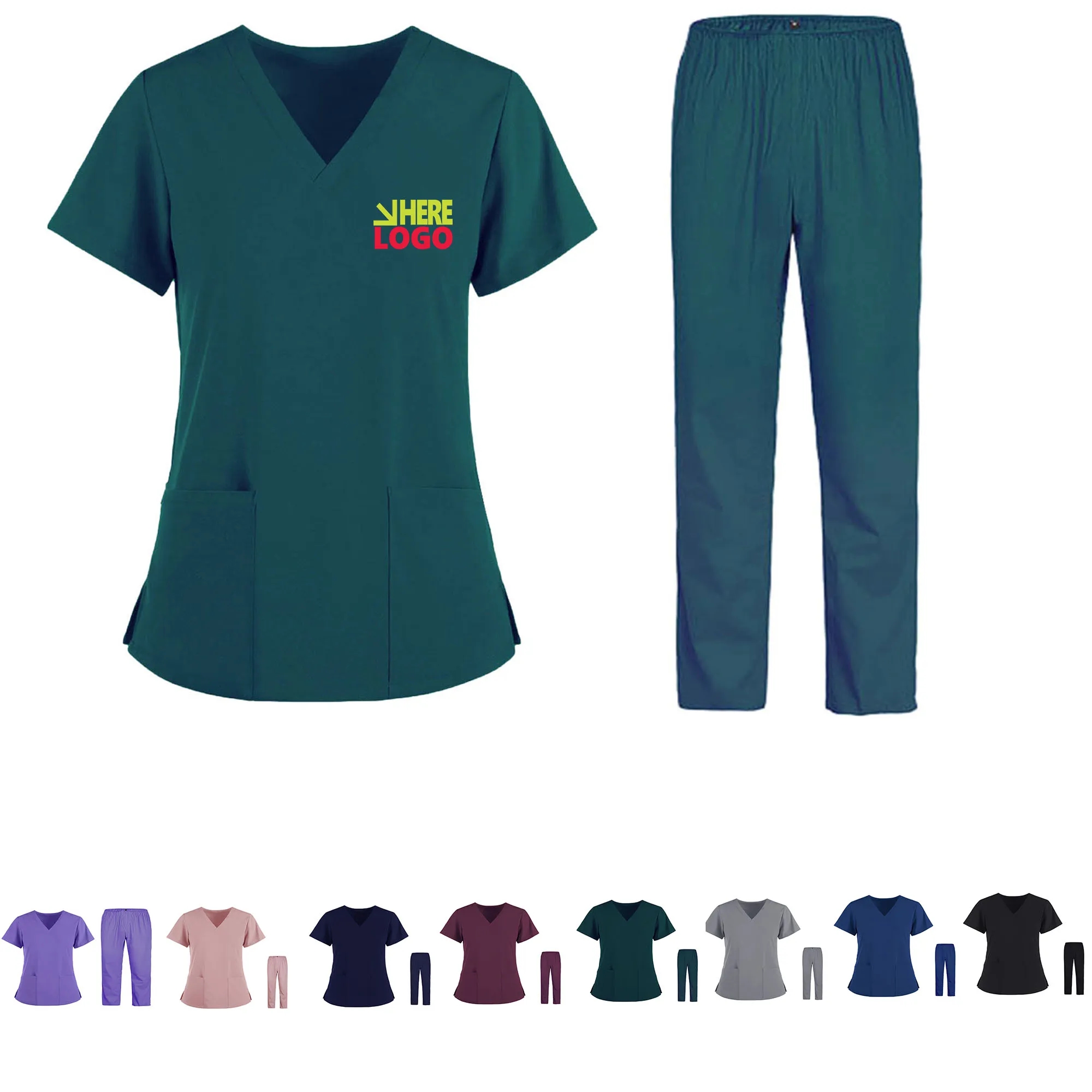 Scrubs Medical Uniform Top Pant Set 9