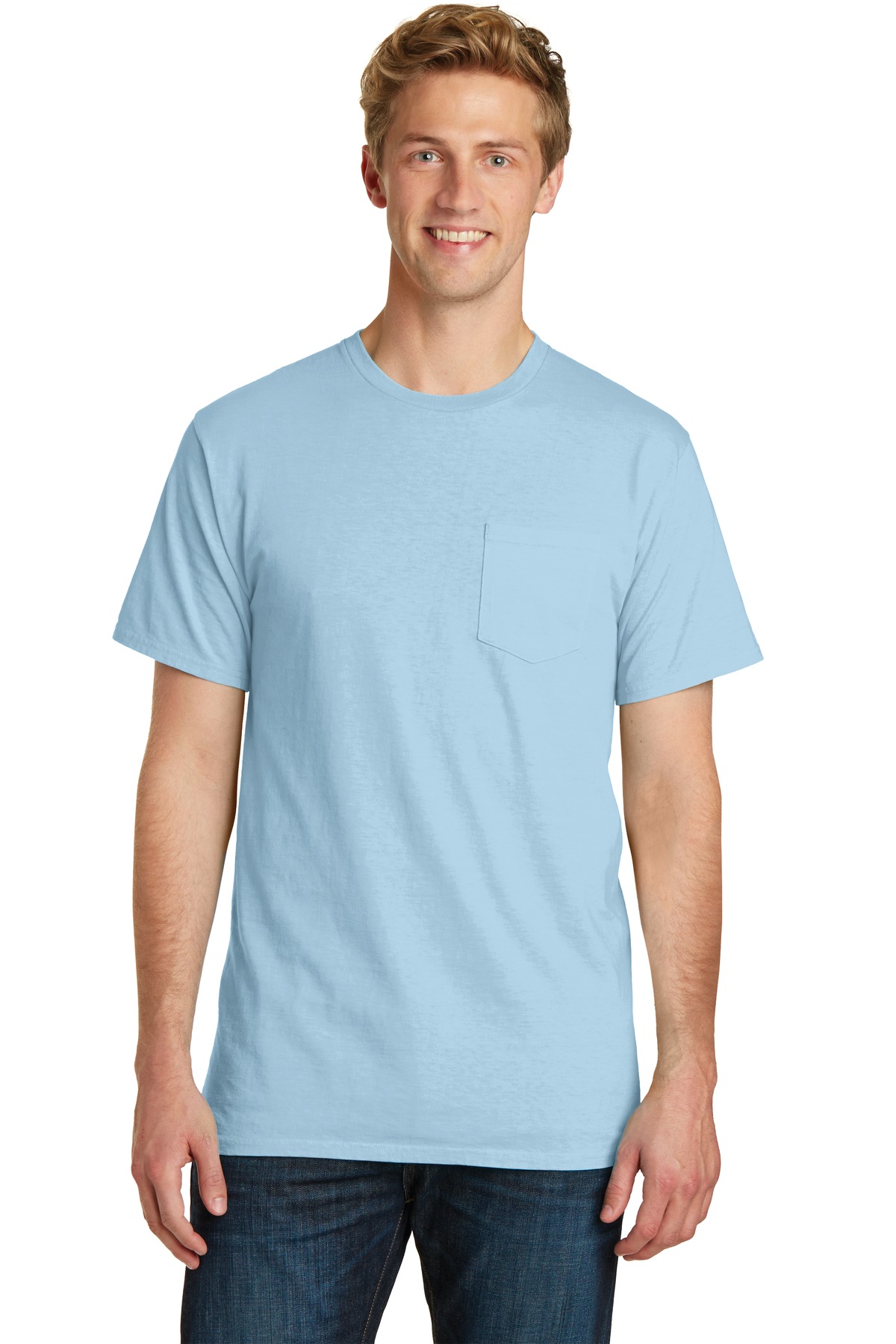 Port & Co Beach Wash Garment-Dyed Pocket Tee. PC099P 100