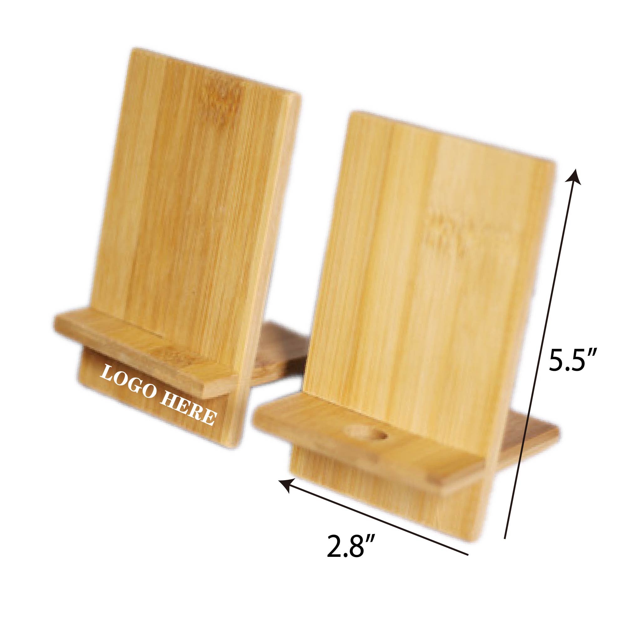 Bamboo Cell Phone Stand w/Charging Hole 2
