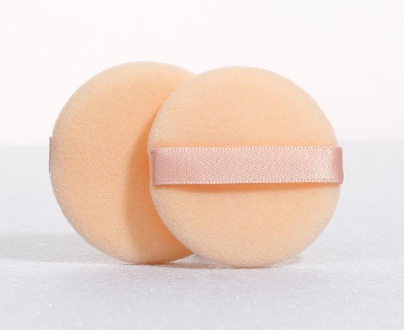 Round Cosmetic Velour Powder Puffs Washable Makeup Face 1